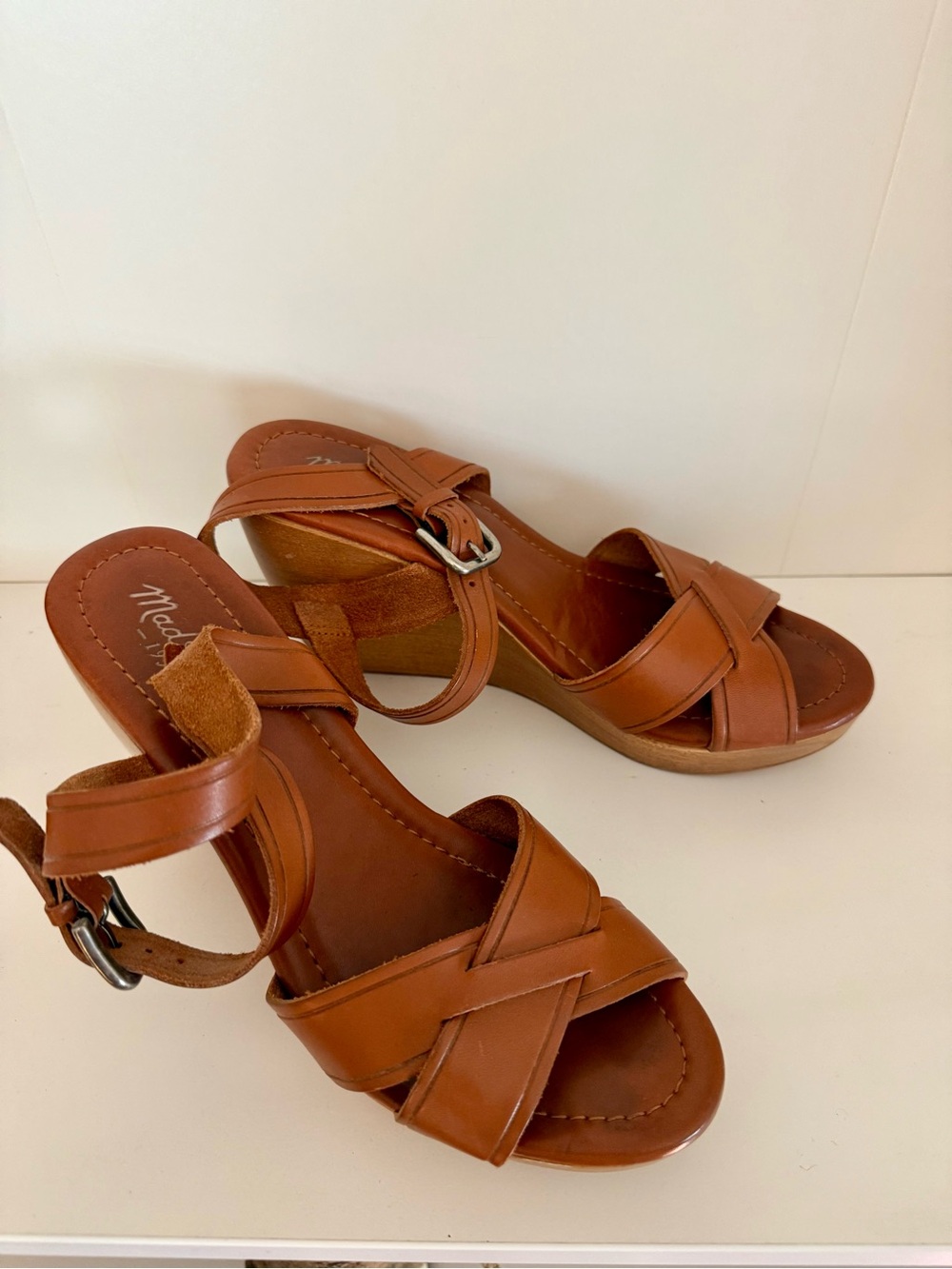 Madewell Platform Leather Wedge Sandal